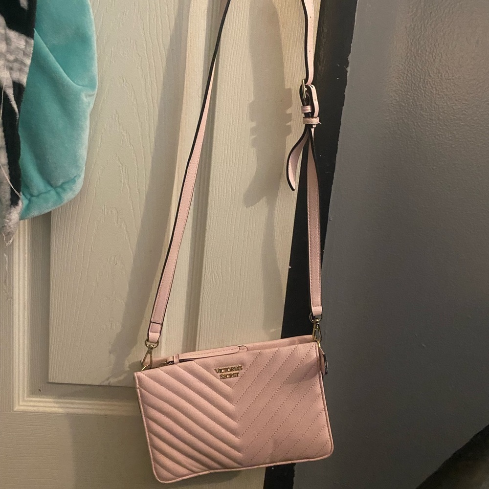 Pink VS strap purse